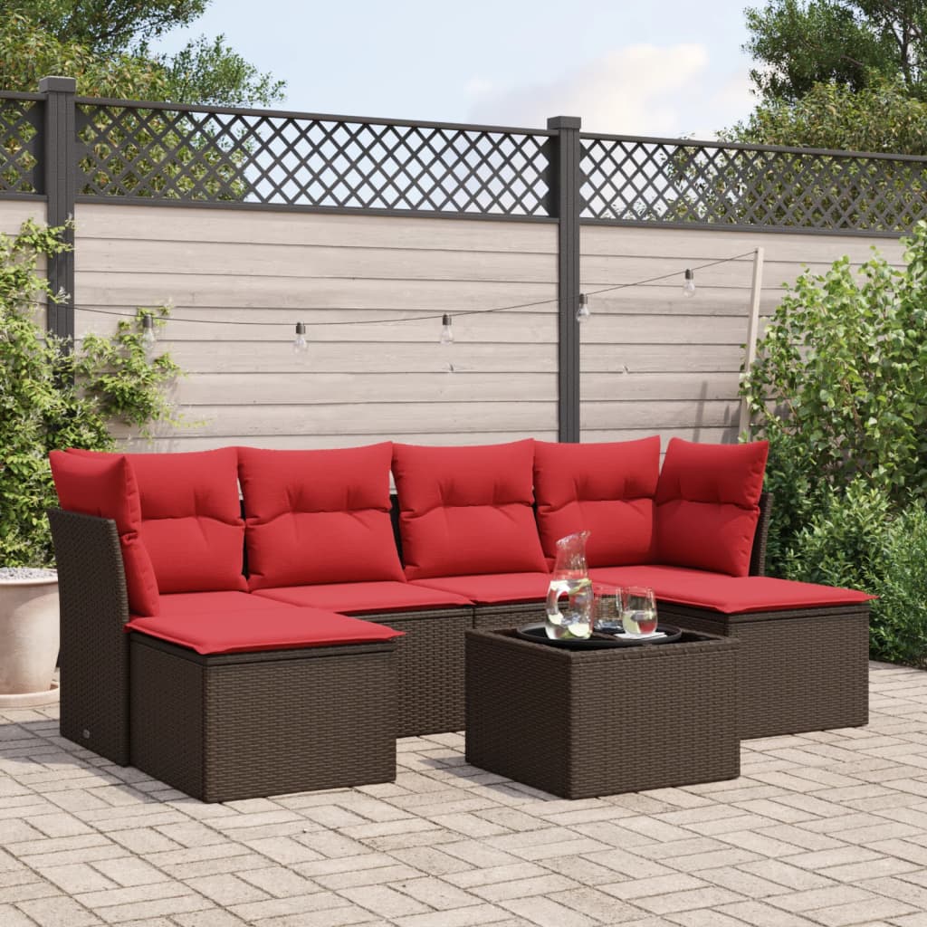 INLIFE Chaises de jardin 3 pcs avec coussins Résine tressée Marron